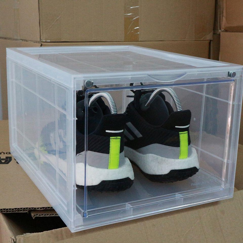 combo 5 hộp đựng giày Sneaker Box nhựa cứng trong suốt lắp ráp cửa nam châm