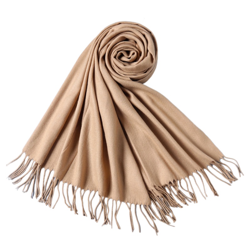 Khăn Choàng Vải Cashmere Phối Tua Rua Thời Trang Mùa Đông Ấm Áp Cho Nam Và Nữ