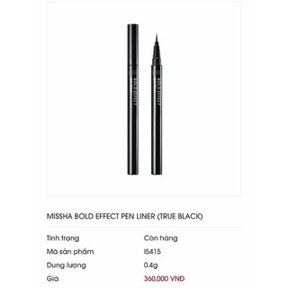 Kẻ mắt Missha Matt Effect Pen Liner