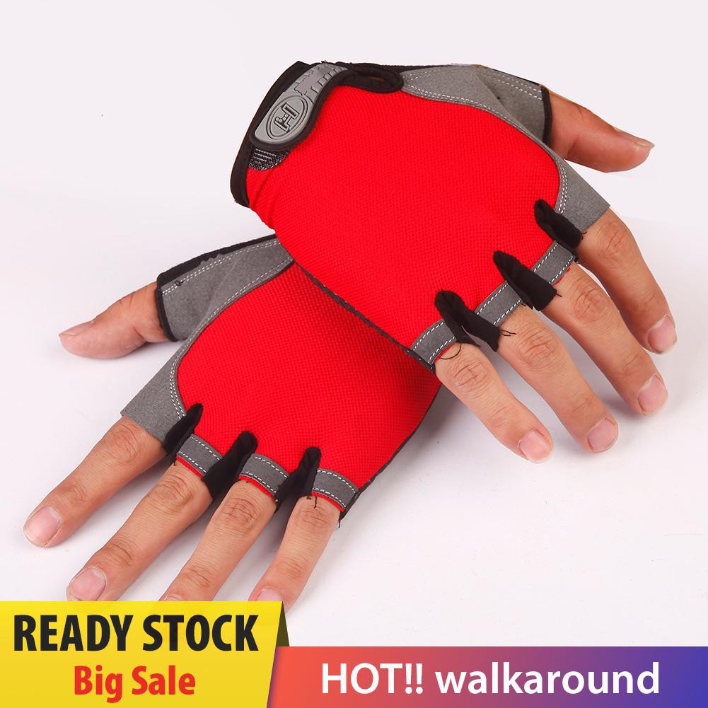 Walk Unisex Thin Breathable Outdoor Cycling Fitness Climbing Half Finger Gloves