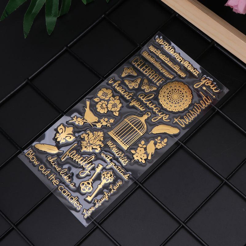 Set 4 miếng dán trong suốt hình hoa hồng bằng epoxy độc đáo trang trí đồ thủ công DIY