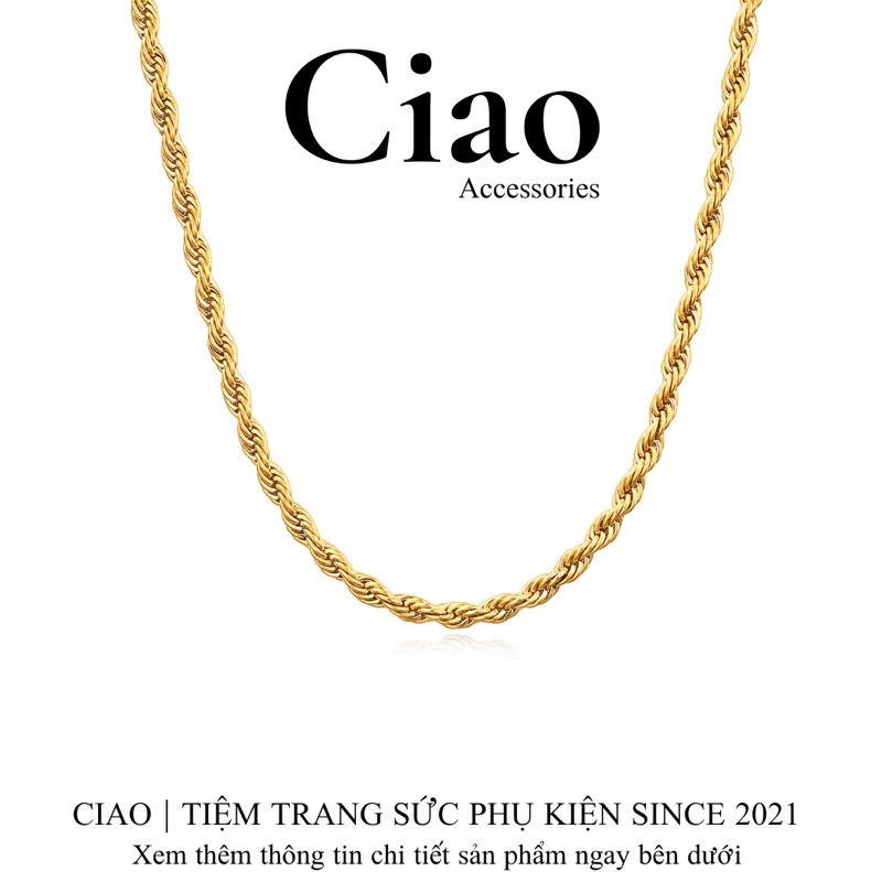[HOẢ TỐC 1H] Dây chuyền/ Vòng cổ titan không gỉ thiết kế chuỗi xoắn trendy đơn giản Lolita Ciao