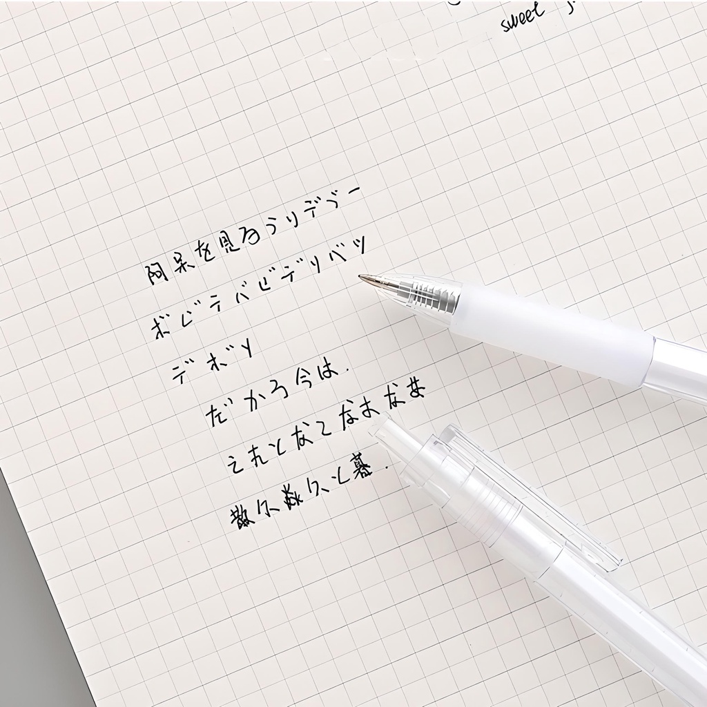 Bút bi nước trong suốt LIZAMO mực gel màu đen ngòi 0.5mm dễ thương B144