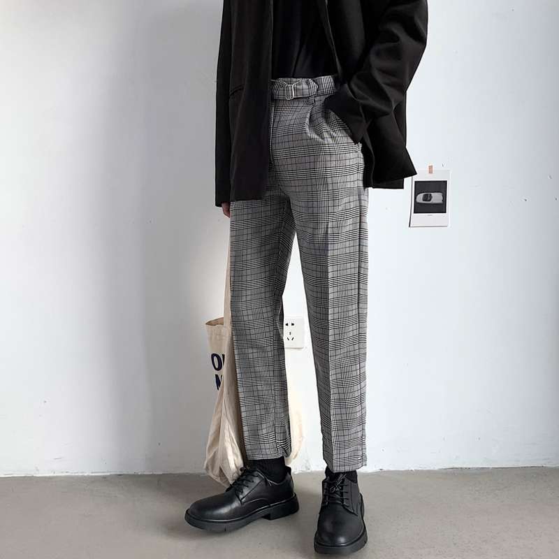 Quần dài họa tiết ca rô thời trang size S-3XL dành cho nam