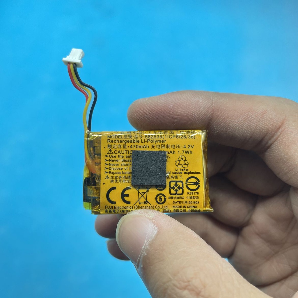 Pin lipo 3.7v 470mah có mạch bảo vệ, KT 5x24x36mm (dày x rộng x dài)