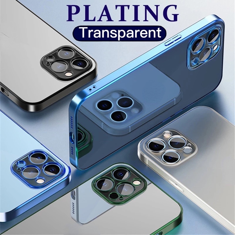 Ốp điện thoại silicon TPU mềm trong suốt mạ laser thích hợp cho iPhone 13 Pro Max 12 11 Mini