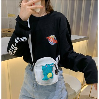 Cute dinosaur canvas bag with shoulder backpack