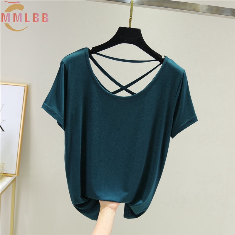 Áo Thun Trơn Tay Ngắn Dáng Rộng Thời Trang Mùa Hè Cho Nữ Size M-2XL