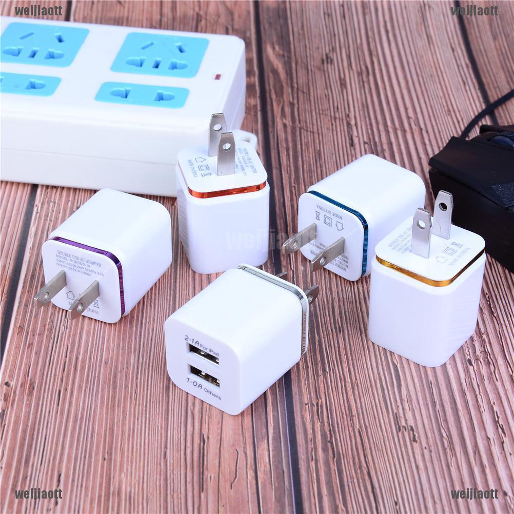 1 Phích Cắm Sạc US 2.1A / 1A Cho Điện Thoại