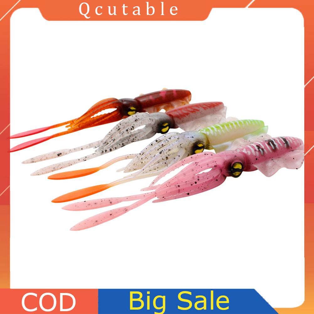Mồi câu cá giả hình mực 3D phản quang 15cm độc đáo