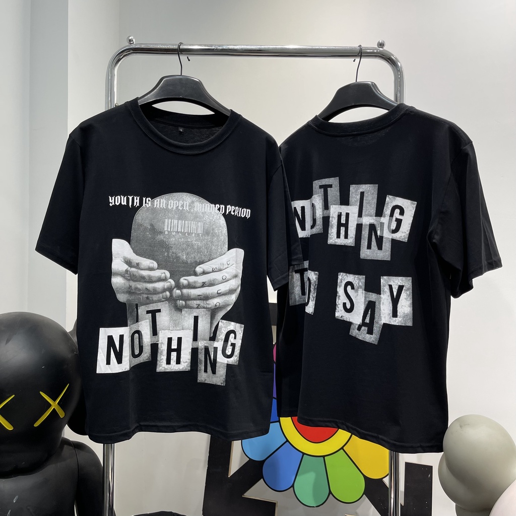 Áo thun nothing to say  áo phông nam nữ tay ngắn nothing oversize Kunshop