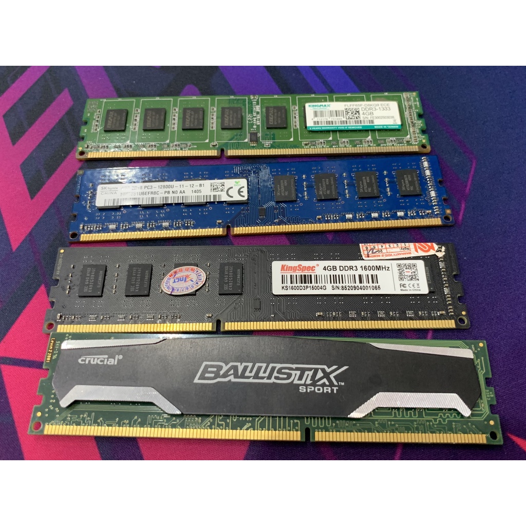 Ram PC DDR3 4GB Bus 1333/1600MHz 16 Chip Chạy Main G41 - Cũ