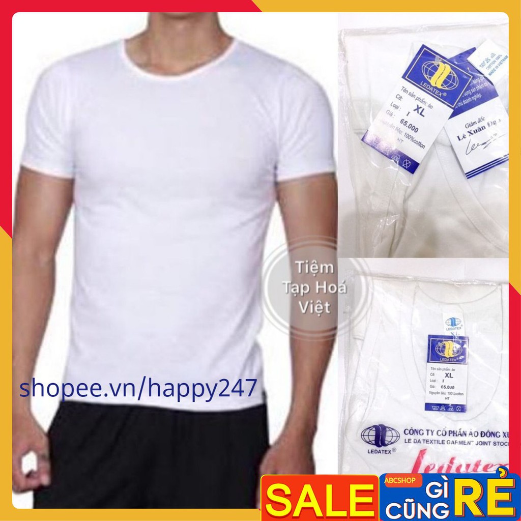 Aó thun lót nam cộc tay LEDATEX chất đẹp mặc lót trong tập gym tập thể thao mặc nhà