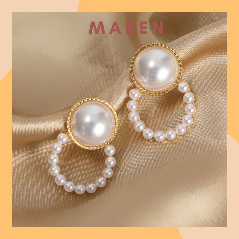 Hoa tai đính hạt phong cách hàn quốc - Maben