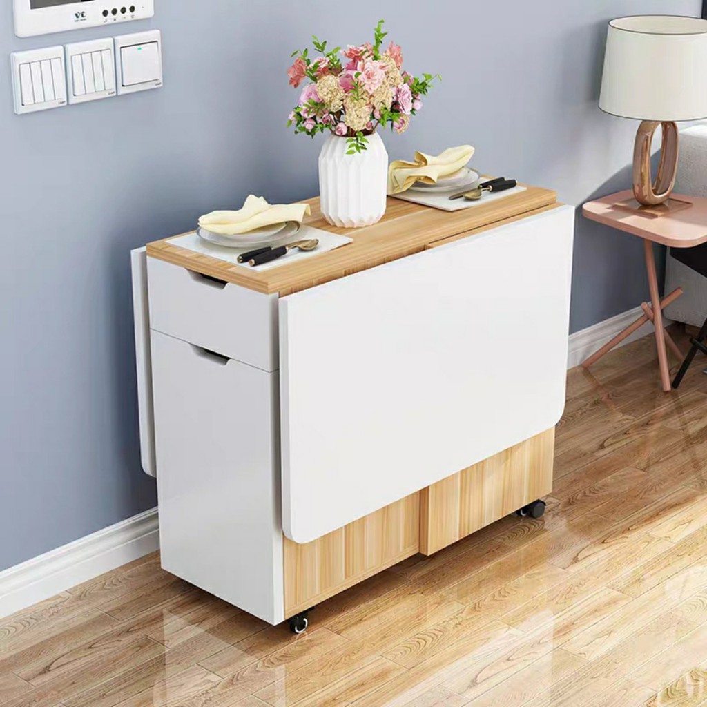 [𝐒𝐢𝐞̂𝐮 𝐒𝐚𝐥𝐞]  Bàn ăn thông minh gấp gọn gỗ MDF kèm ghế cao cấp hiện đại | BigBuy360 - bigbuy360.vn