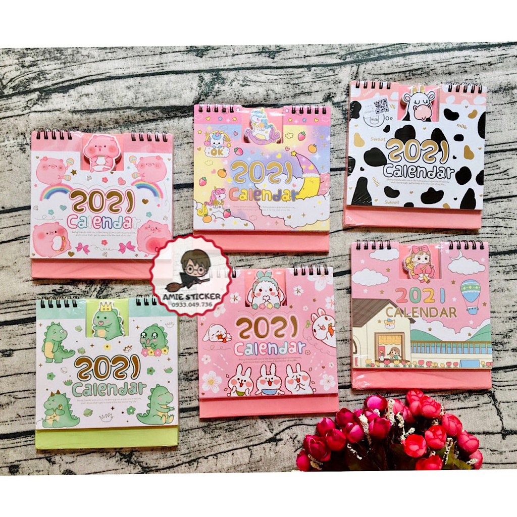 (Hình thật) Lịch bàn 2021 siêu cute mừng năm mới!