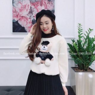Áo thun hình gấu ép lông