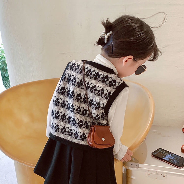 Áo Sweater Dệt Kim Không Tay Phong Cách Nhật Hàn Thời Trang Xuân Thu 2022 Mới Cho Bé Gái