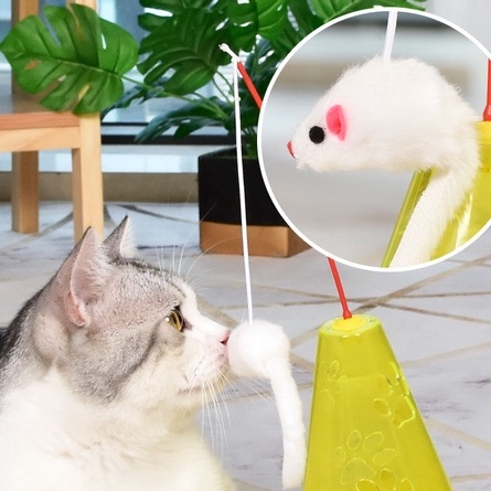 Đồ Chơi Cho Mè O Có Chuông được xây dựng trong Bell Ball Đồ chơi tương tác ăn nhẹ với Chuột mèo sang trọng dành cho con nhà Hydrogen065