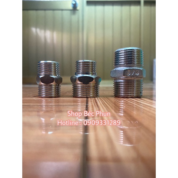 Kép , nối 2 đầu răng ngoài inox phi 21 27