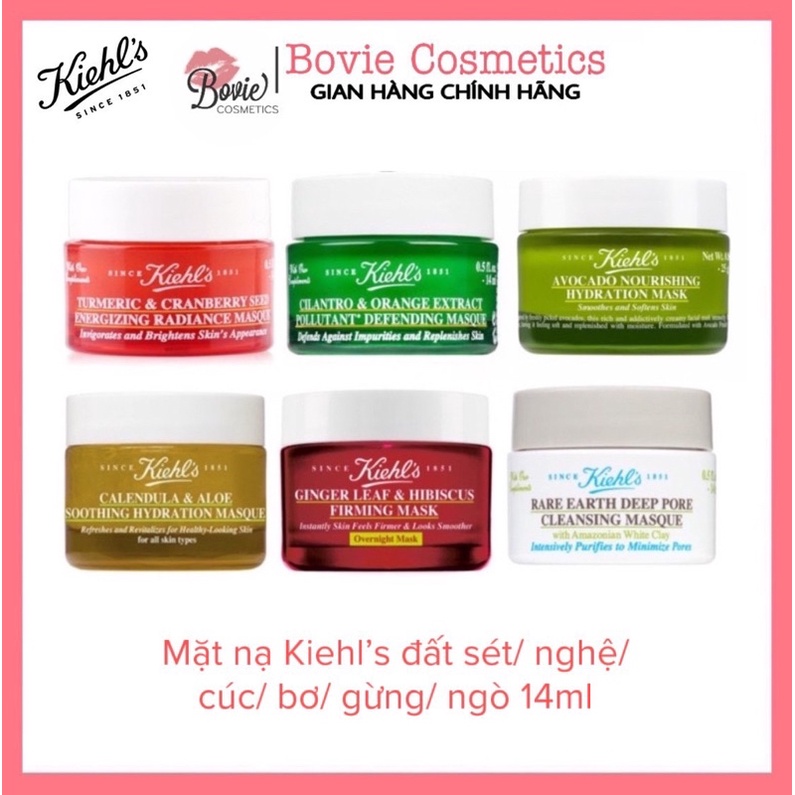 [Minisize 14ml] Mặt nạ Kiehl’s đất sét/ nghệ/ cúc/ bơ/ gừng/ ngò | Mask Kiehls