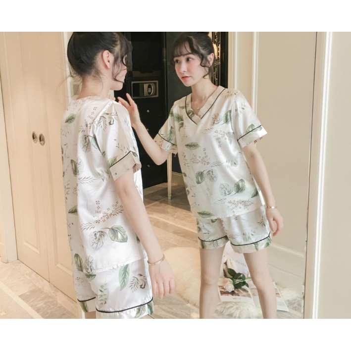 Đồ mặc nhà lụa ngắn - BunBun Homewear - Set LN06 | BigBuy360 - bigbuy360.vn