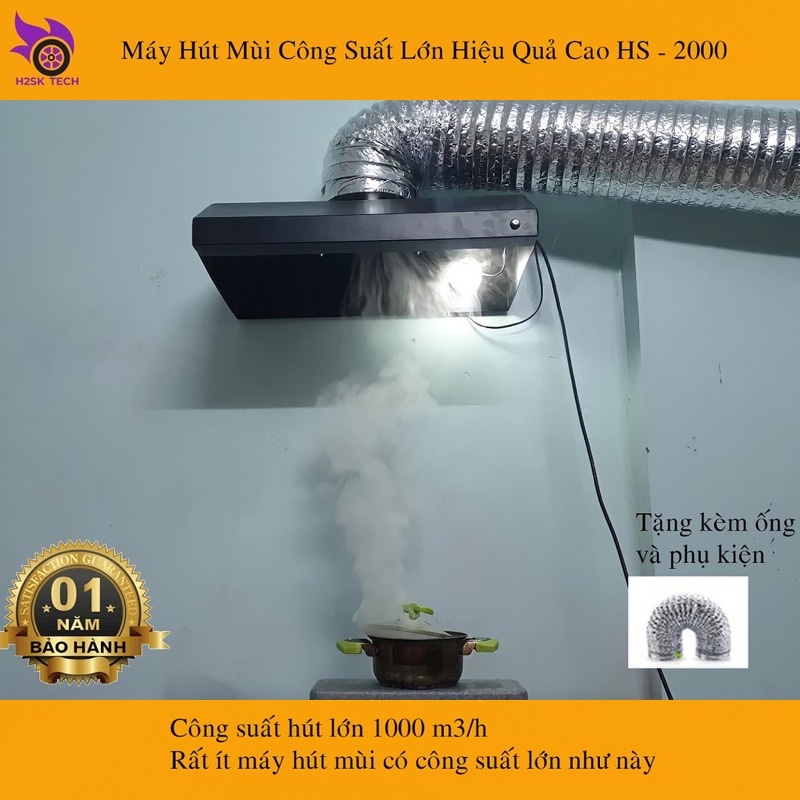 Máy hút mùi H2SK,hút khói bếp, quán ăn, nhà hàng,xưởng công nghiệp công suất hút cực mạnh
