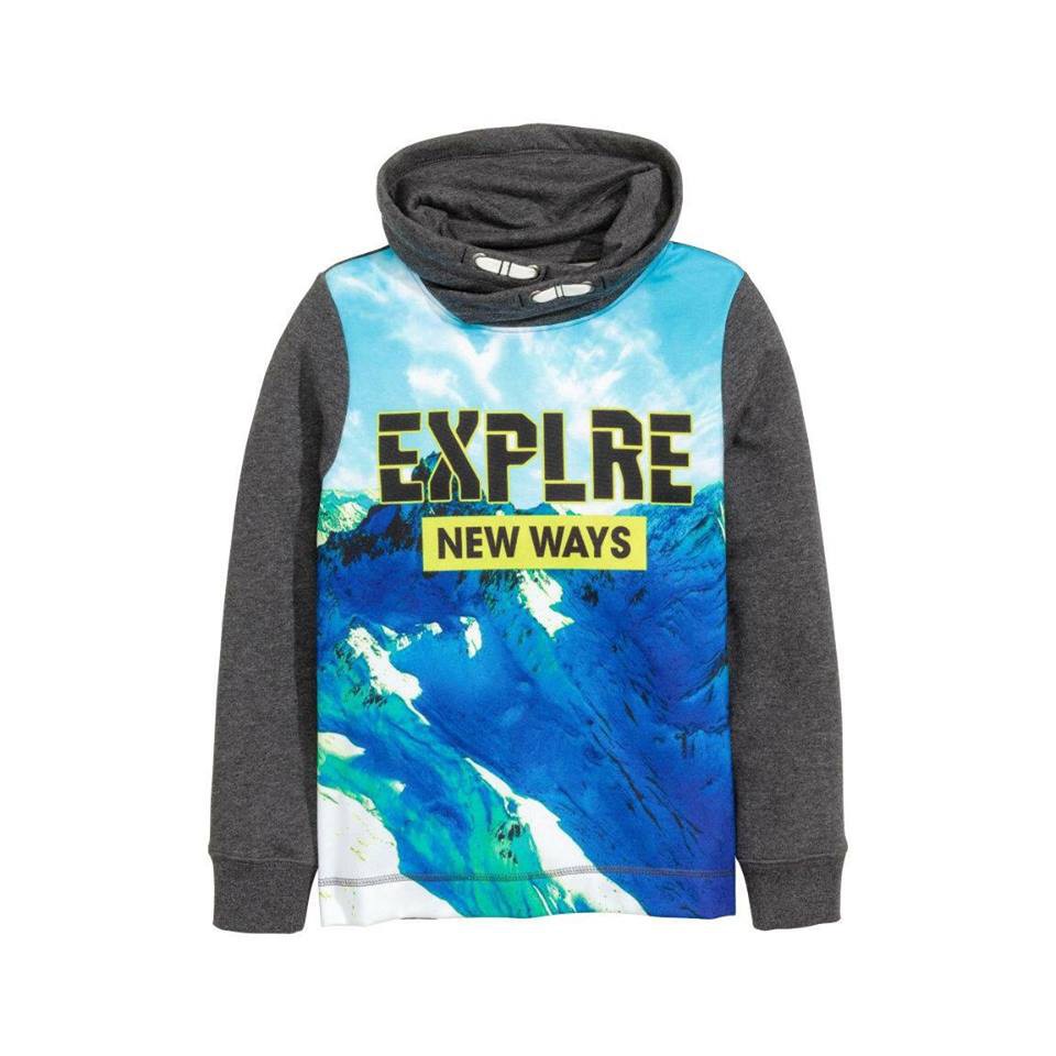 * Mã 7060: Áo nỉ #H&M chui đầu cổ lọ rộng chồng nhau bé trai, hàng mới, đang onweb. Cambodia xuất xịn (3238)
