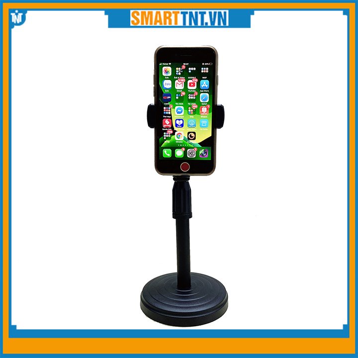 Giá đỡ điện thoại để bàn livestream xem video ổn định xoay 360 độ, hàng đẹp Smarttnt.vn