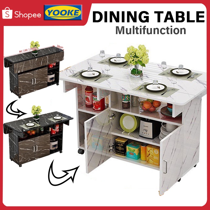 Bộ đồ ăn có thể gập lại với bộ phận nhà kho xứng đáng cho 4~8 người tiết kiệm vũ trụ nhà đi lắp bàn