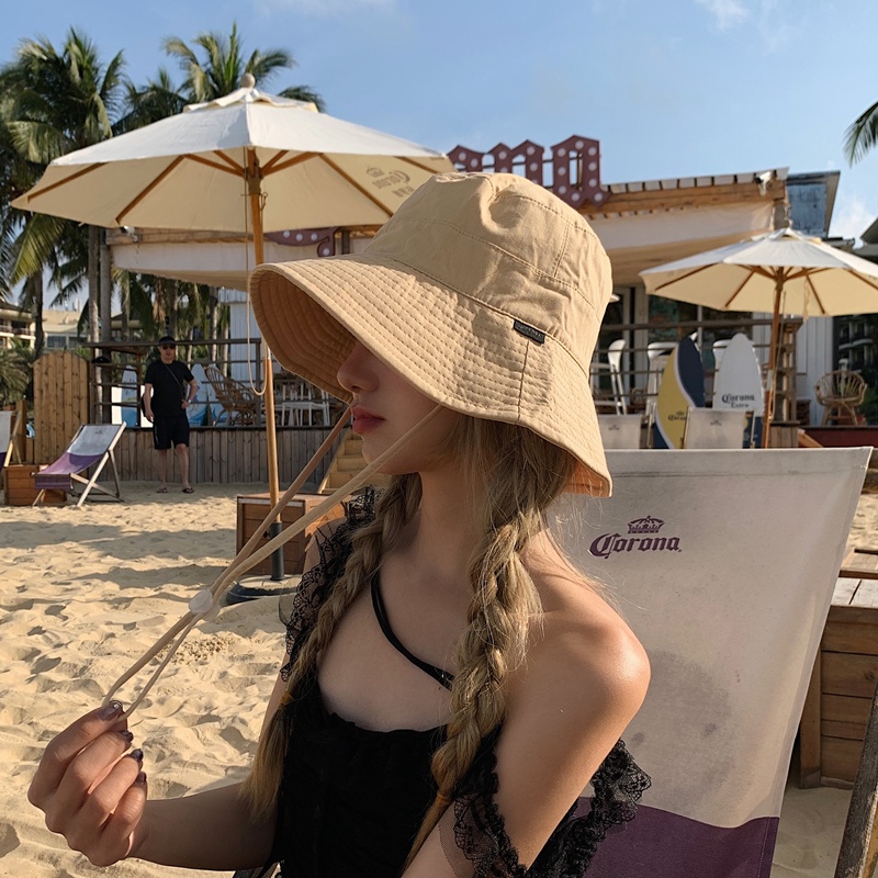 Mũ tai bèo rộng vành che nắng chất liệu cotton thời trang xuân hạ dành cho nữ