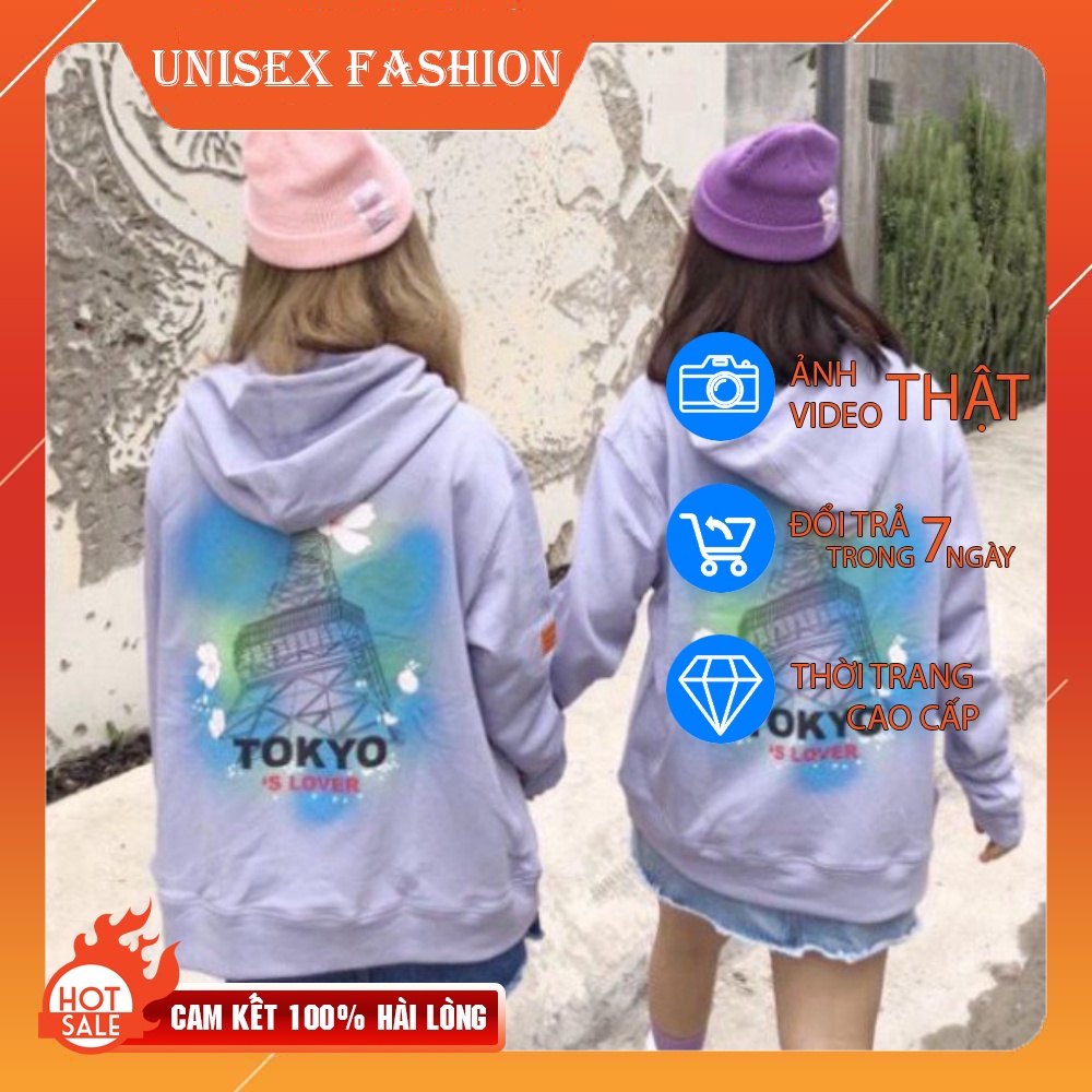 HOT-- Áo khoác hoodie cặp đôi nam nữ in chữ tokyo love form rộng unisex, chất nỉ dày dặn UNISEX FASHION