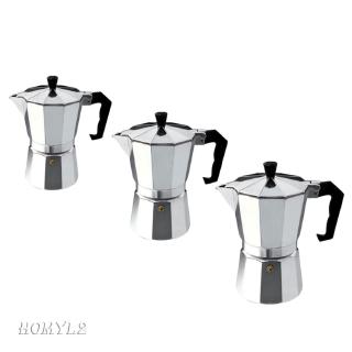 Moka Pot Coffee Maker Stovetop Espresso Maker, 3 Cups, Silver
