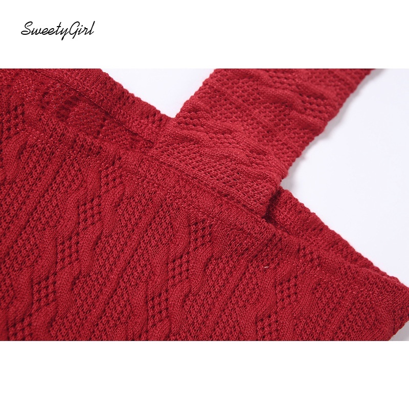 Áo tank top dệt kim màu trơn dáng ôm thiết kế đơn giản thời trang cho nữ