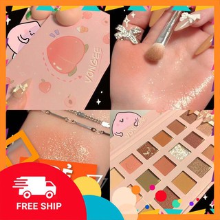 [Hàng mới về] Bảng phấn mắt Vongee Đào 18 ô màu trendy siêu xinh (có gắn mông đào y hình)🍑🍑