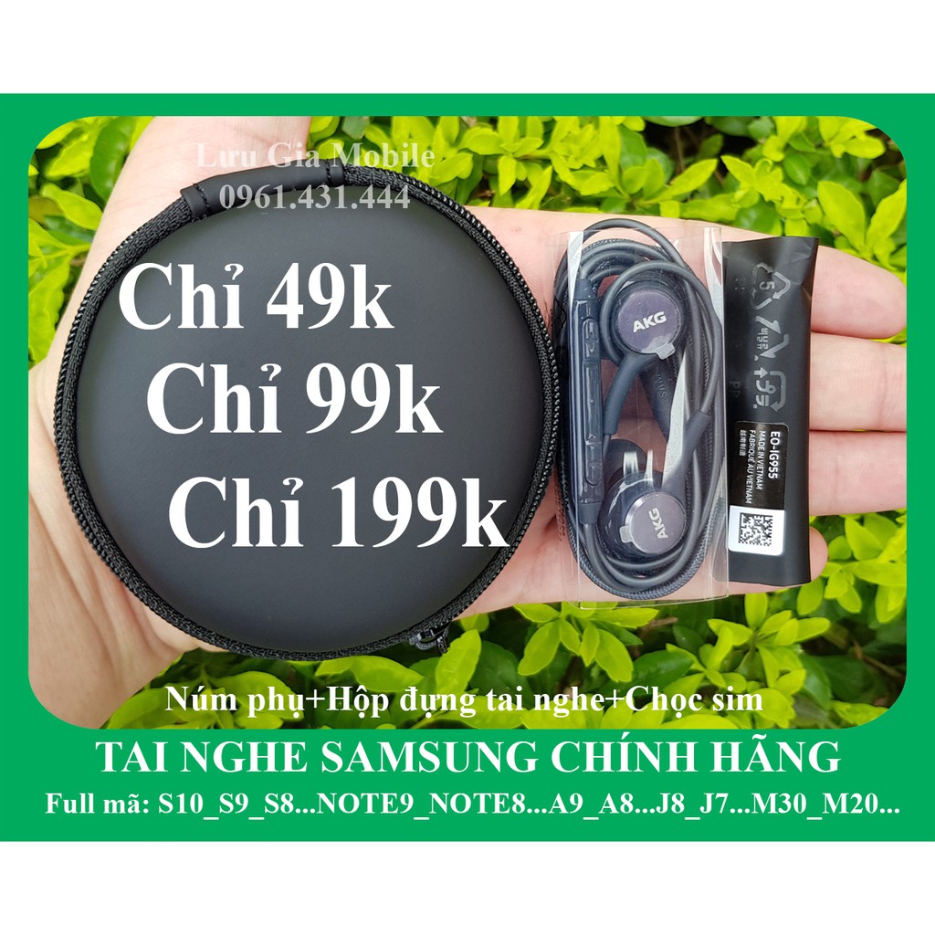 Tai Nghe AKG Samsung Galaxy S20 S10 S9 S8 S7 S6 Note 10 Note 9 Note 8 Note 5 A9 A8 J8 J7 J6 chính hãng + Tặng chọc Sim