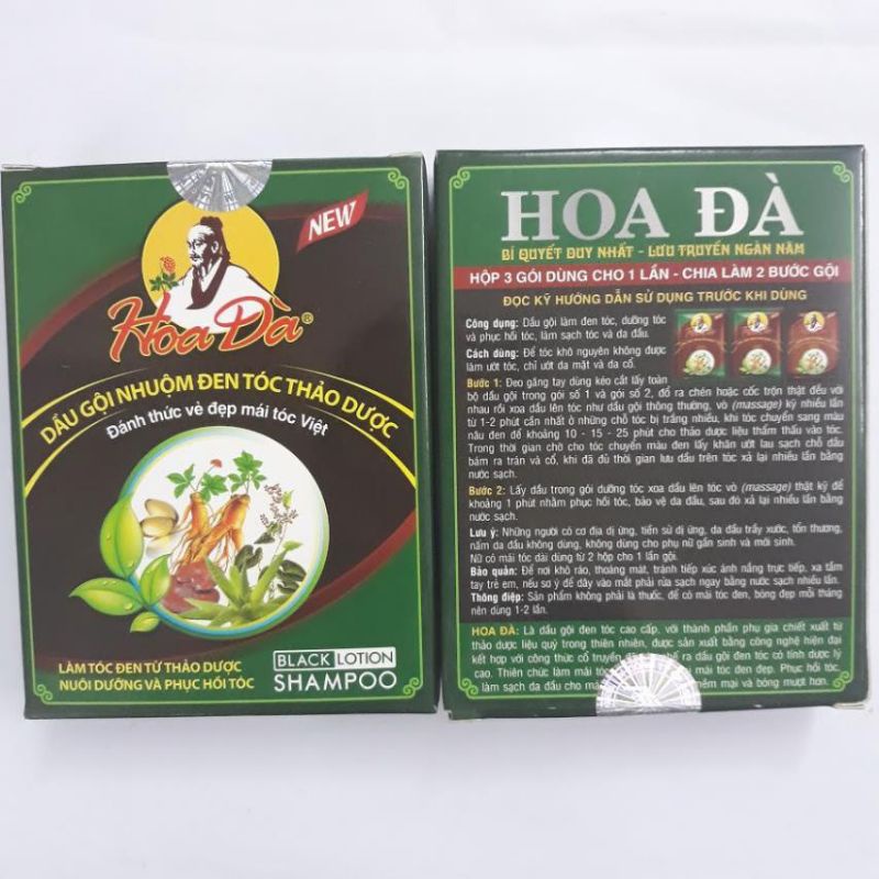 Dầu gội đen tóc Hoa Đà