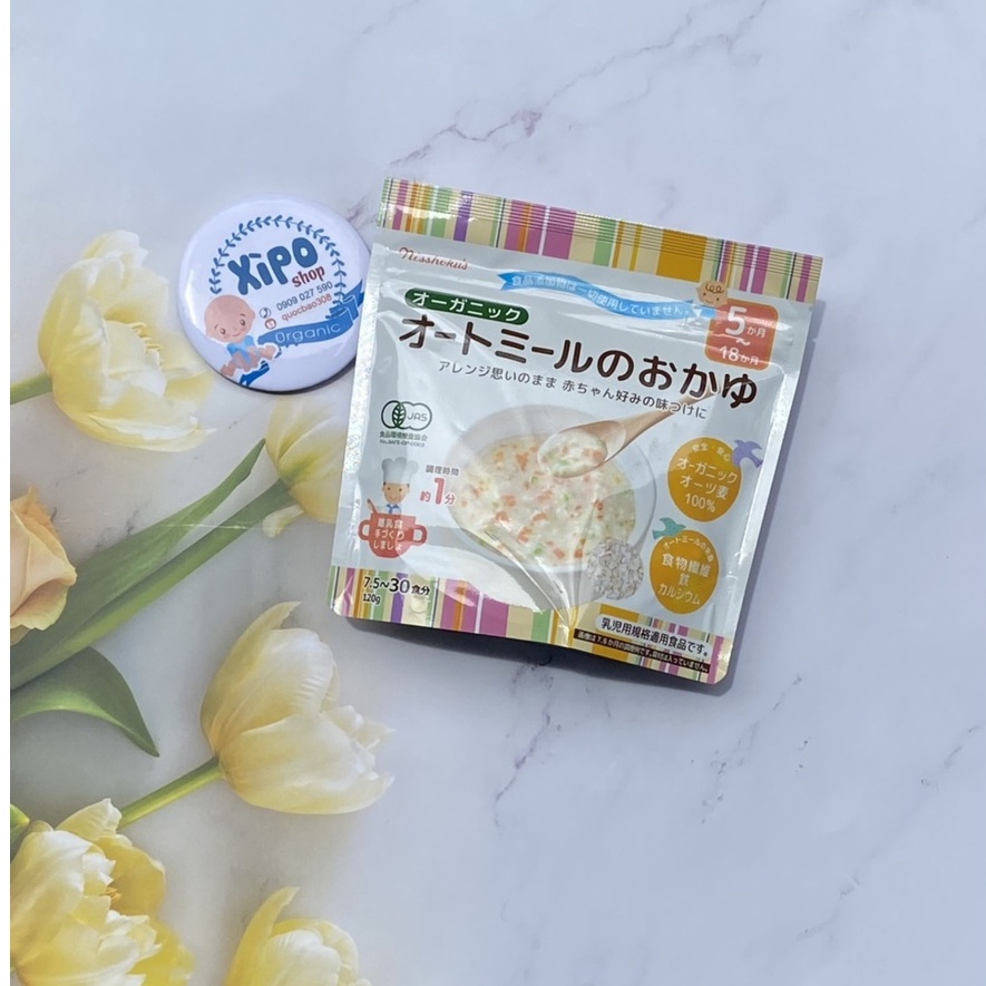 Bột Cháo Yến Mạch Hữu Cơ Nisshoku's 120g Cho Bé Từ 5m+