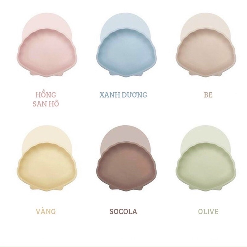 Đĩa ăn dặn silicon hình sò biển TGM cho bé, Suzy baby