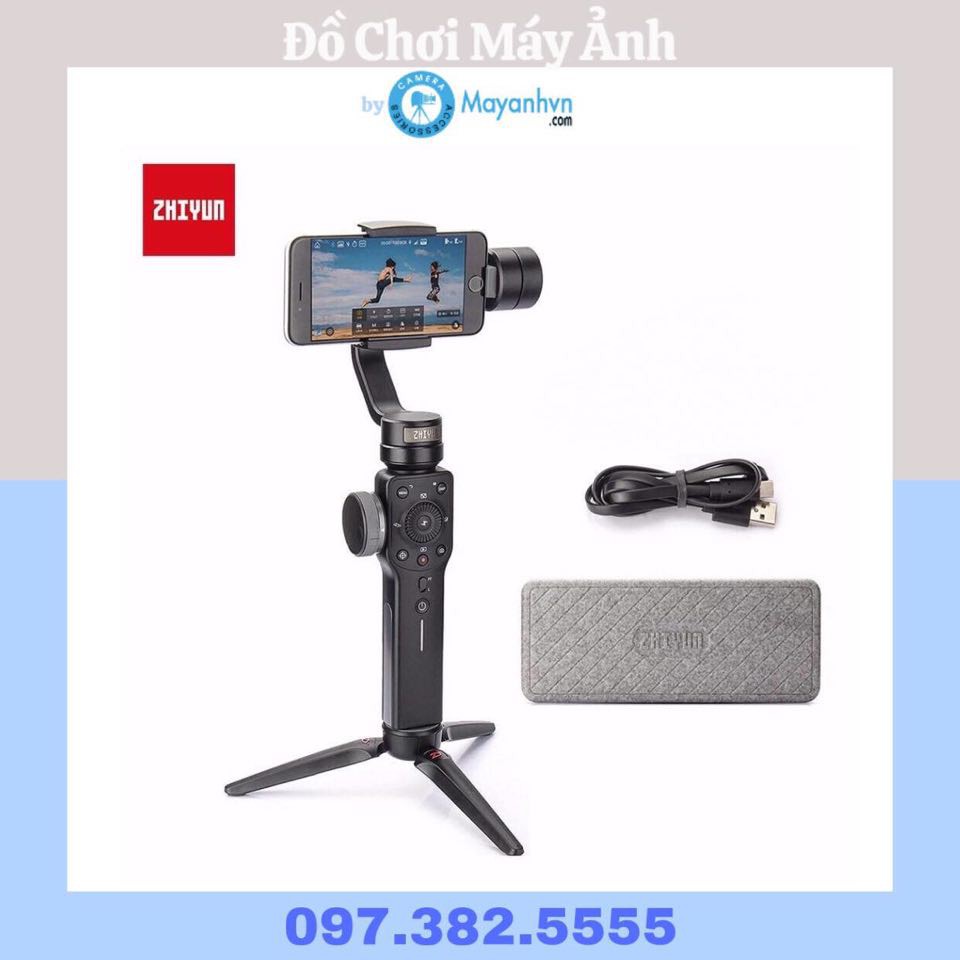 [Mã 77ELSALE hoàn 7% đơn 300K] Gimbal Zhiyun Smooth 4 (Đen) - Tay Cầm Chống Rung Cho Điện Thoại Mới 100% Nguyên seal