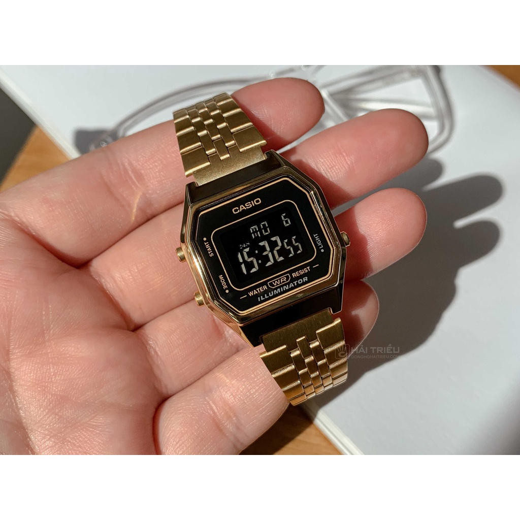 Đồng hồ nữ Casio điện tử LA680WA-7DF dây kim loại chính hãng