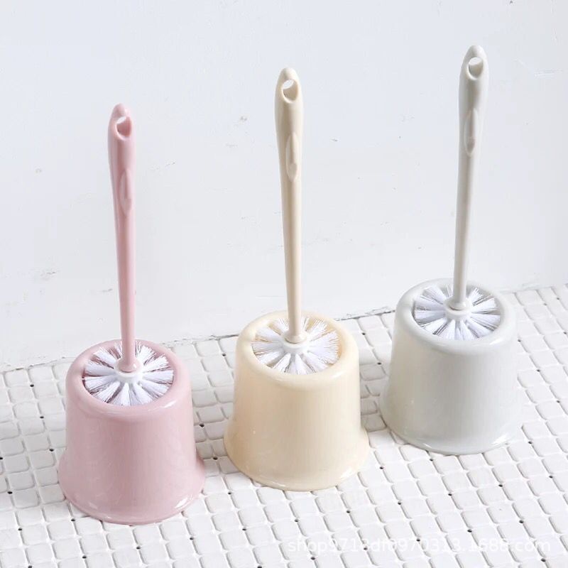 Bộ Bàn Chải Cọ Rửa Toilet Cán Dài Đầu Tròn Lông Mềm