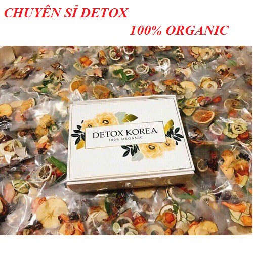 Set 40 gói trà detox hoa quả sấy lạnh giảm cân Robimart- Tặng bình 1000ml, mật ong, đường