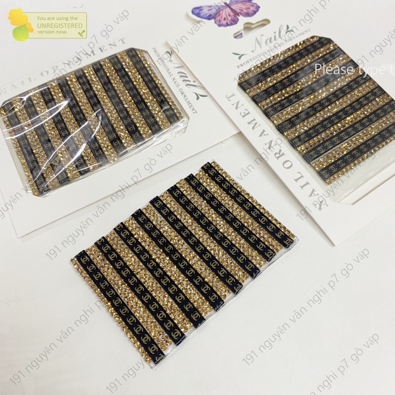 Set dây chữ viền đá trang trí móng (ib chọn màu )