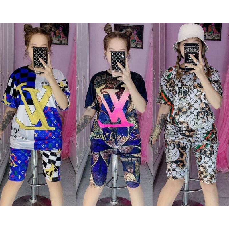 Set lửng thun lạnh 3D chất 4 chiều quần có túi