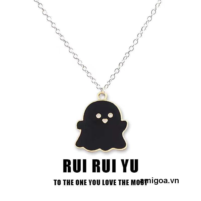 ✨✨Dây chuyền hợp kim mặt hình con ma hoạt hình màu trắng đen dễ thương dành cho cặp đôi