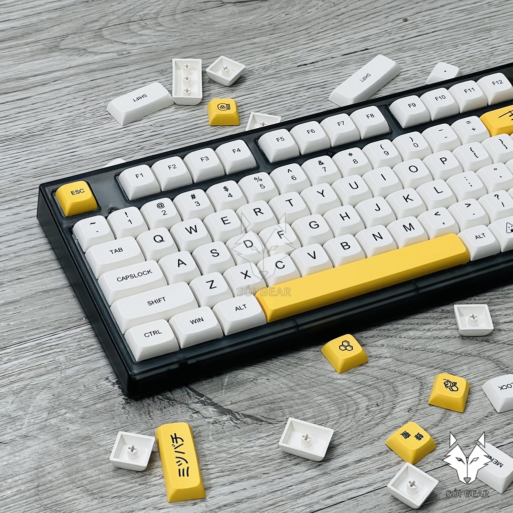 Bộ keycap bàn phím cơ XDA Honey Bee - 136 nút phù hợp cho fullsize, TKL, NJ68, RK G68, NJ80