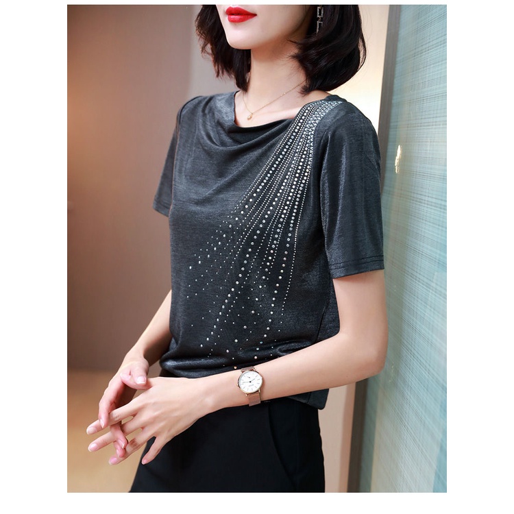 Áo thun nữ ngắn tay thời trang mùa hè cho các mẹ trung niên