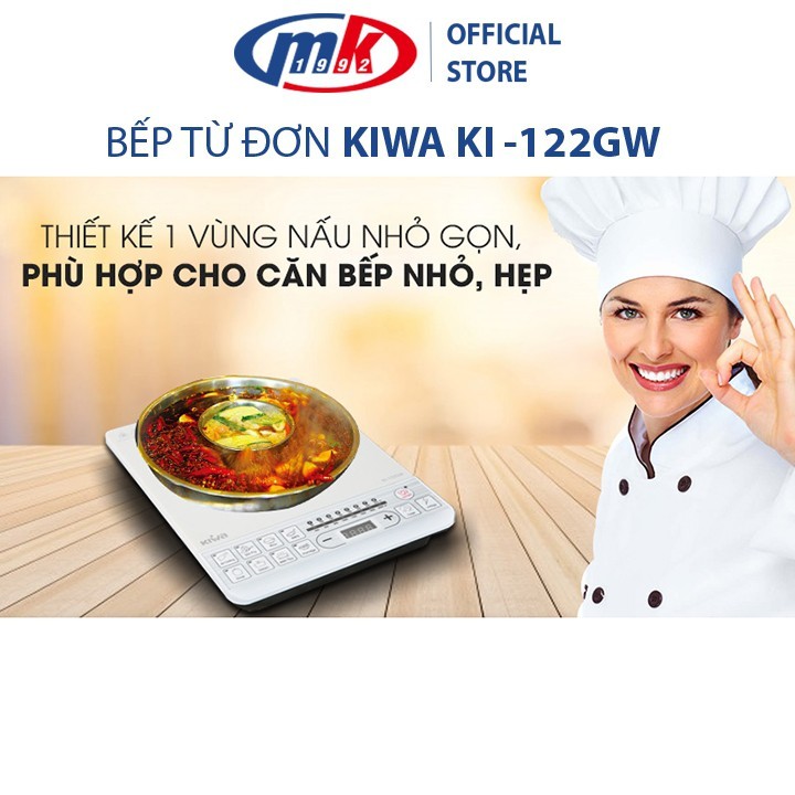 Bếp từ đơn Kiwa KI-122GW - Công suất 2000W - Bảo hành chính hãng 12 tháng Mekong