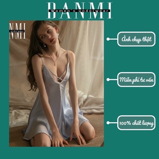 VÁY LỤA NGỦ 2 DÂY DÁNG CHỮ A XOÈ